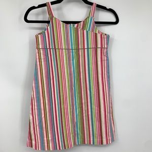 Hannah Kate‎ girls 8 jumper dress cotton stripes pink sleeveless vintage USA
